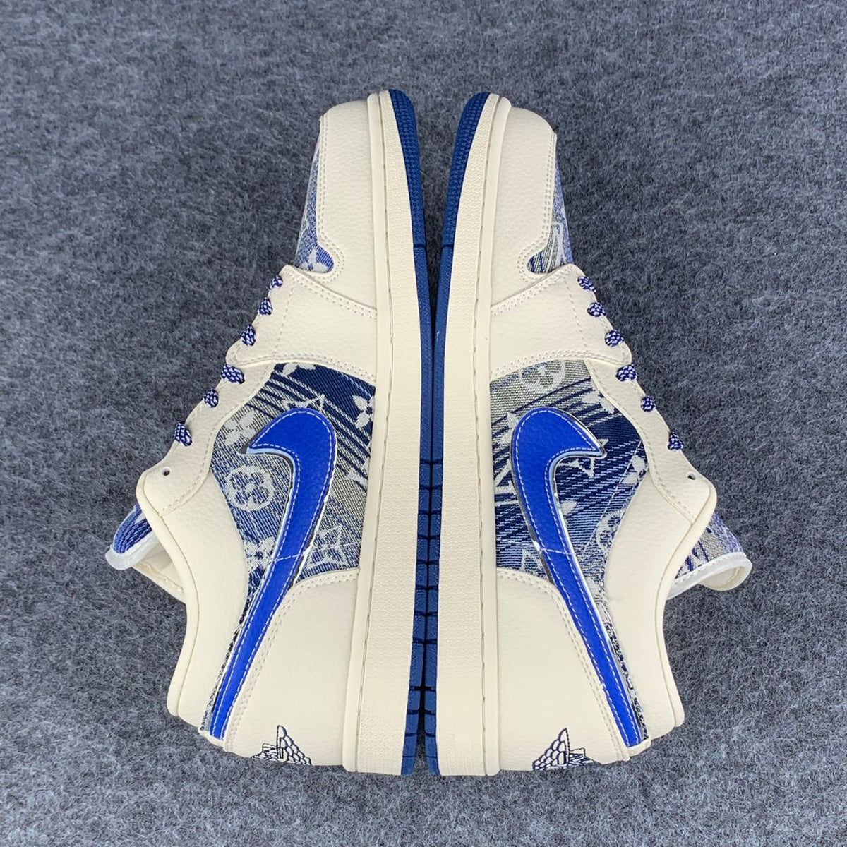 Custom Air Jordan 1 Low Bleu Atelier Sail/Blue