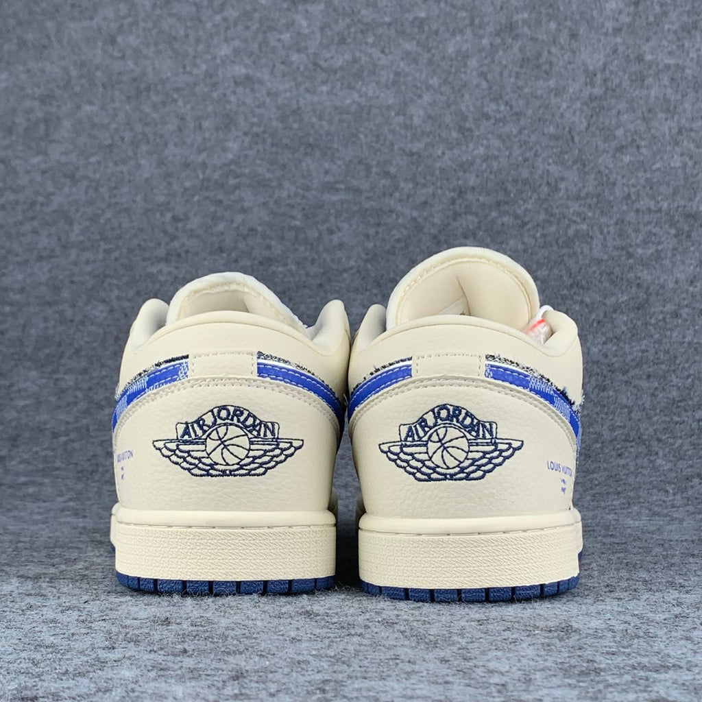 Custom Air Jordan 1 Low Bleu Atelier Sail/Blue
